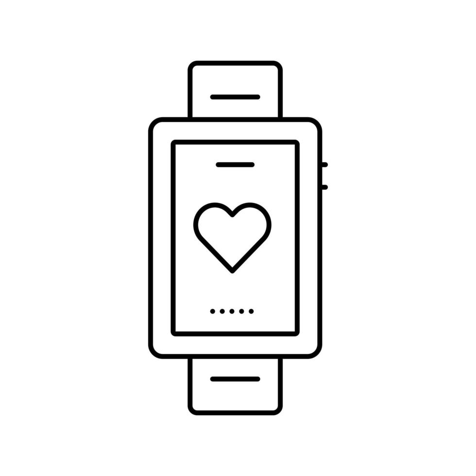 heart rhythm watch line icon vector illustration