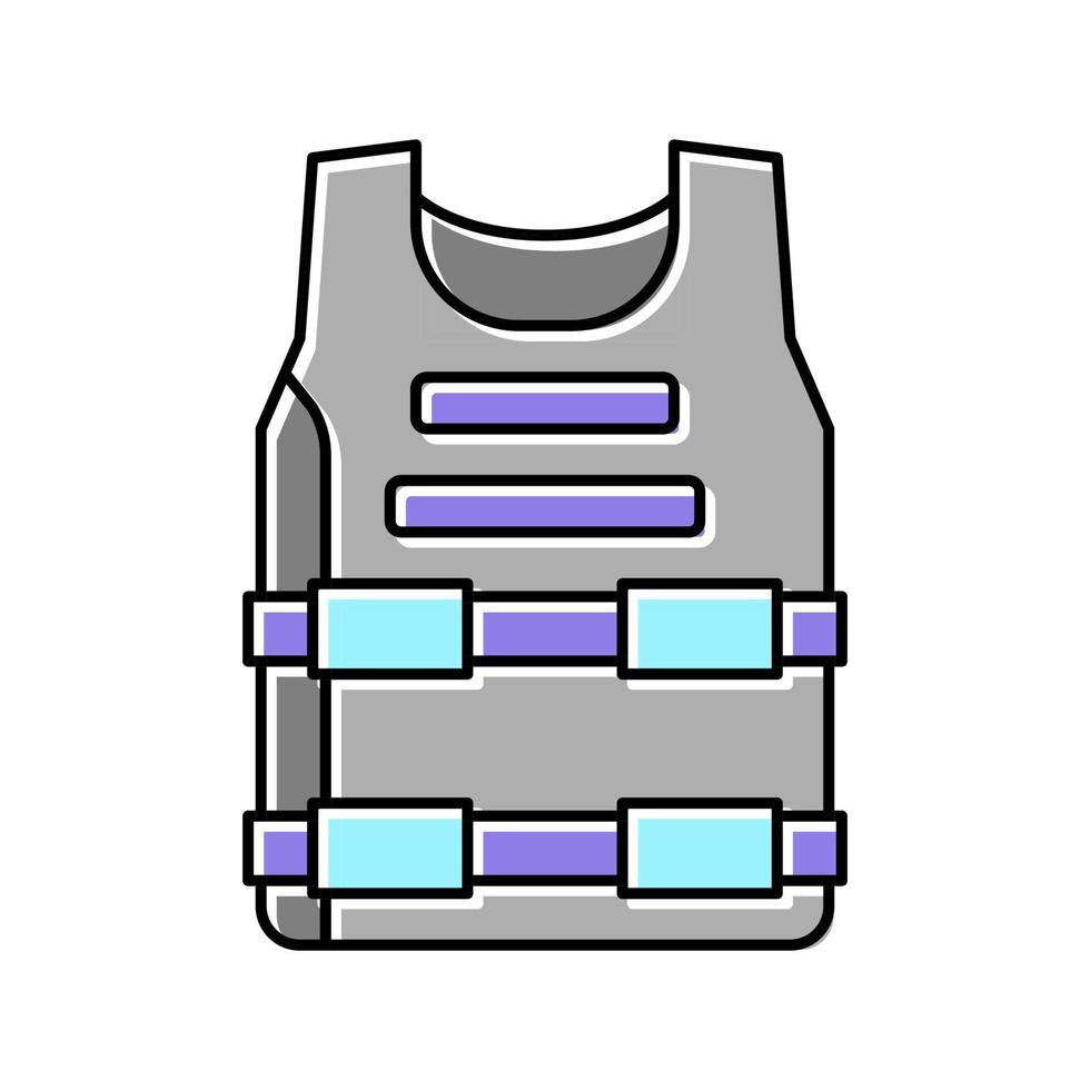 body armour protect color icon vector illustration