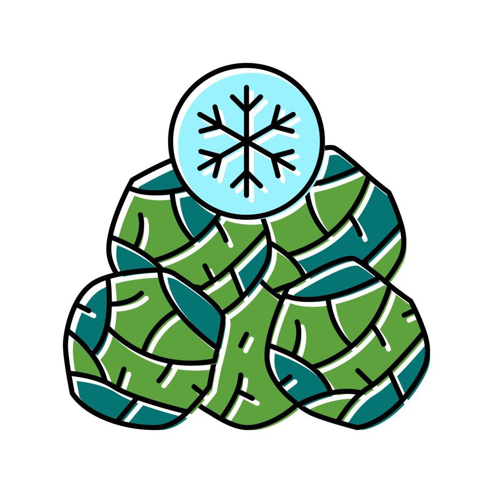 frozen spinach color icon vector illustration