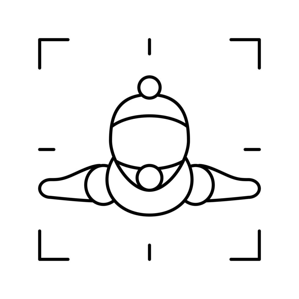 wingsuit deportista hacer video línea icono vector ilustración