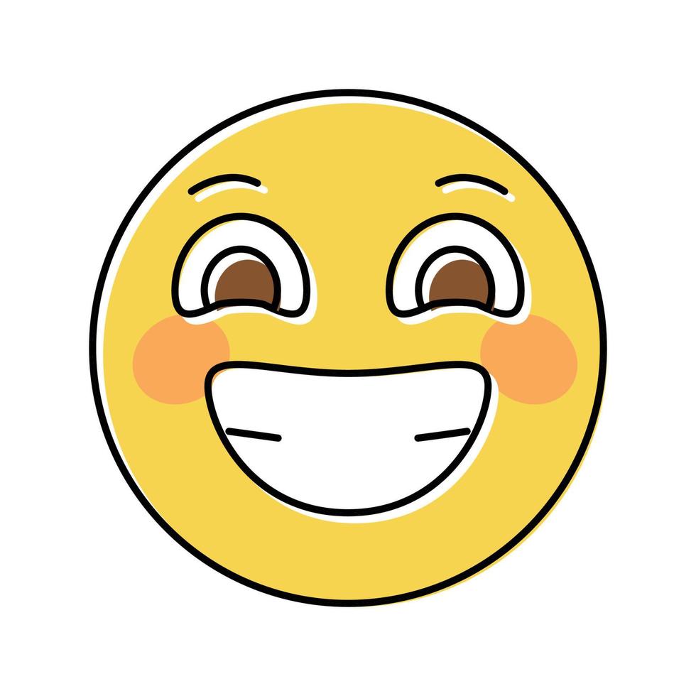 smile emoji color icon vector illustration