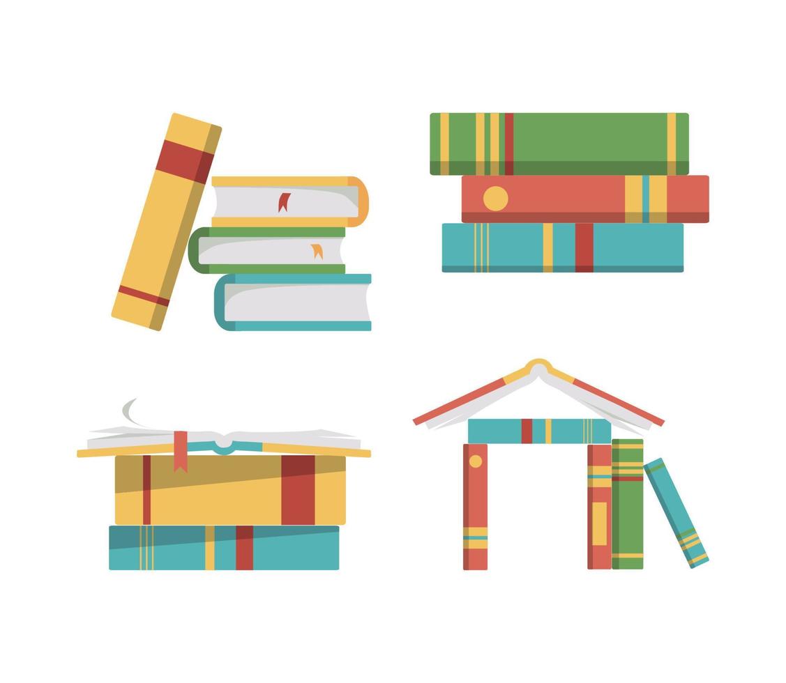 conjunto de libros vector