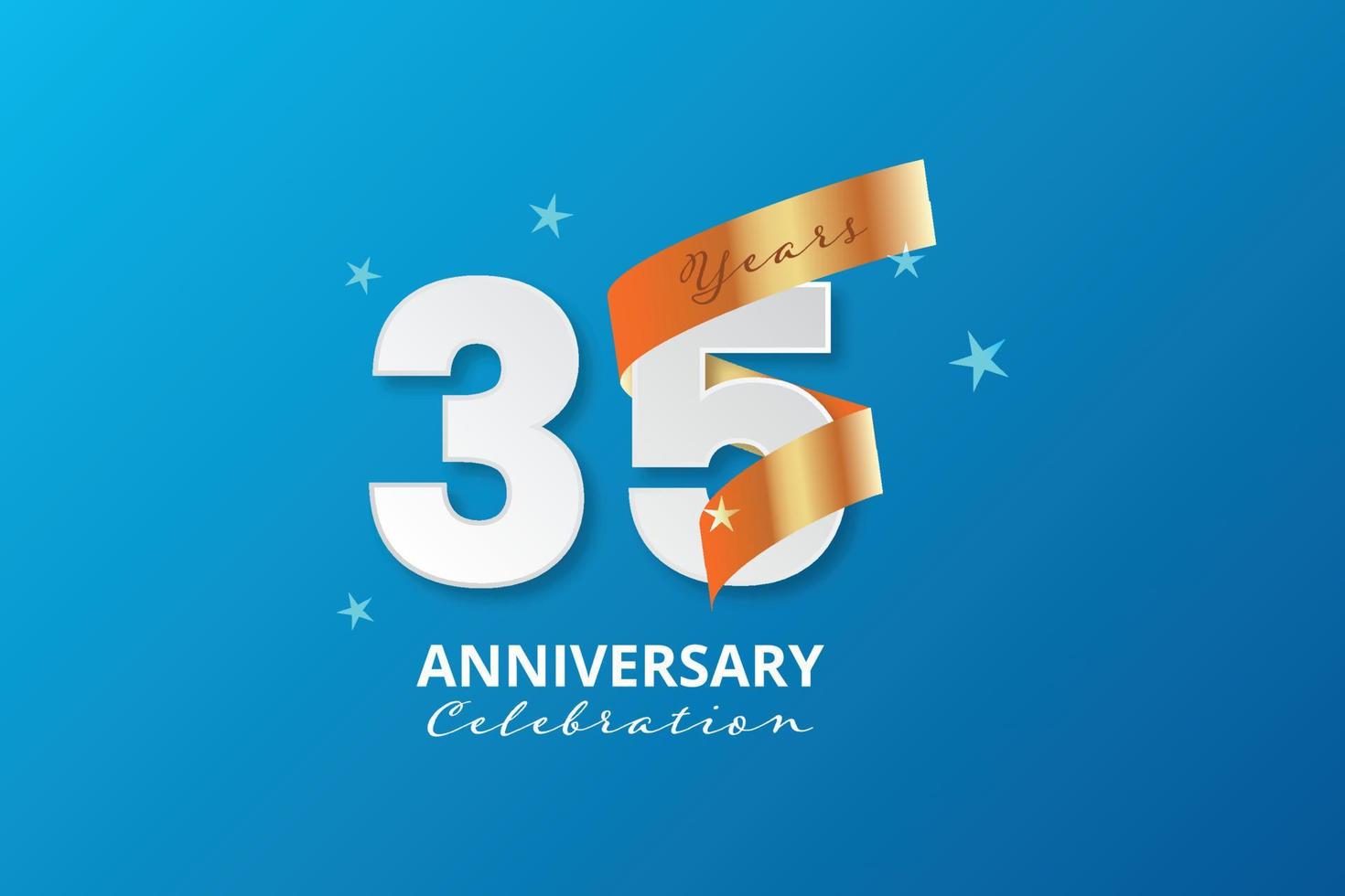 Diseño de plantilla de ilustración de logotipo de aniversario de 35 años vector