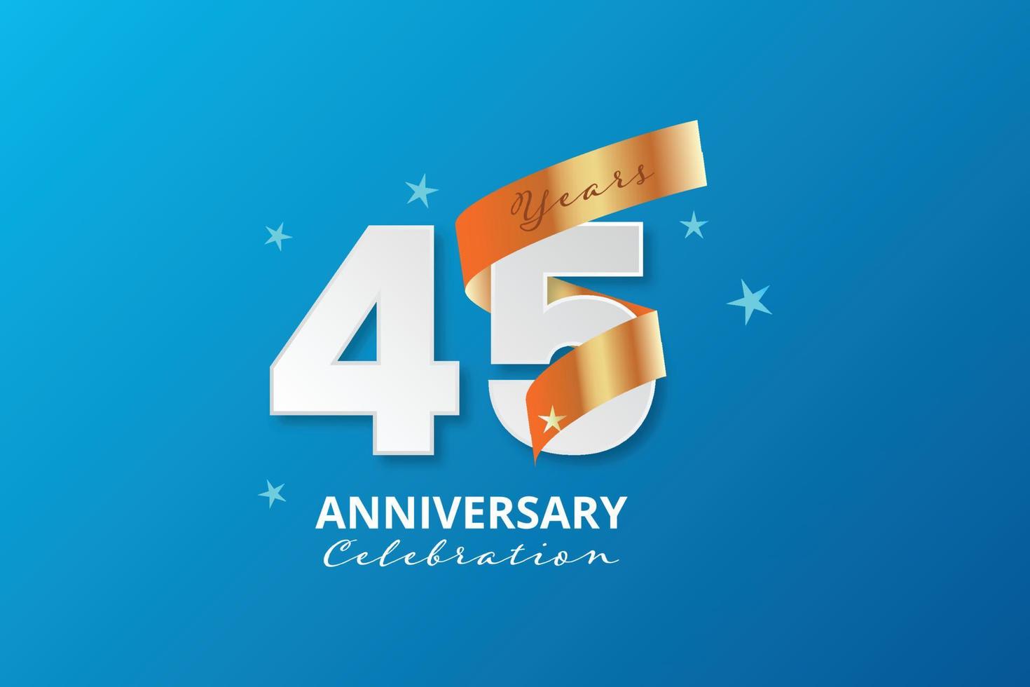 45 Years Anniversary logo illustration template design vector