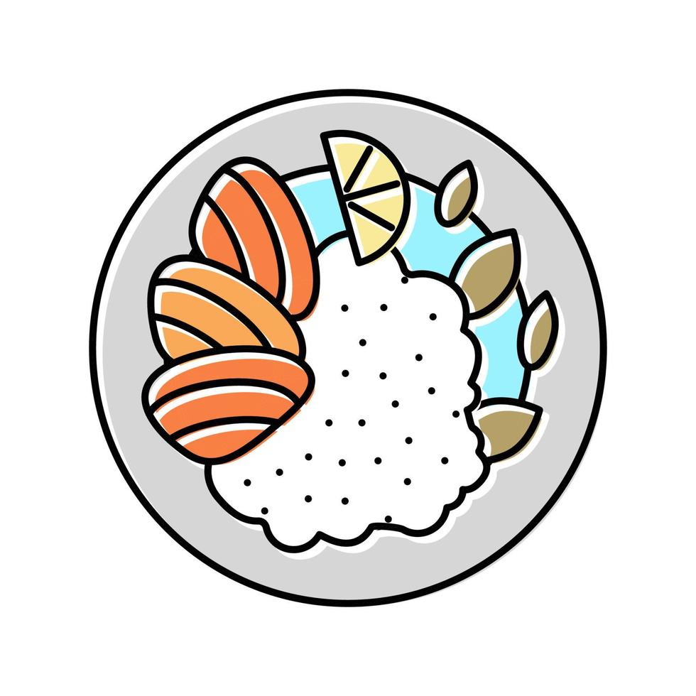 dish seafood color icon vector illustration