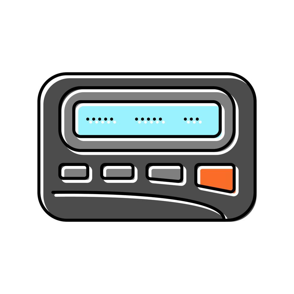 pager retro device color icon vector illustration