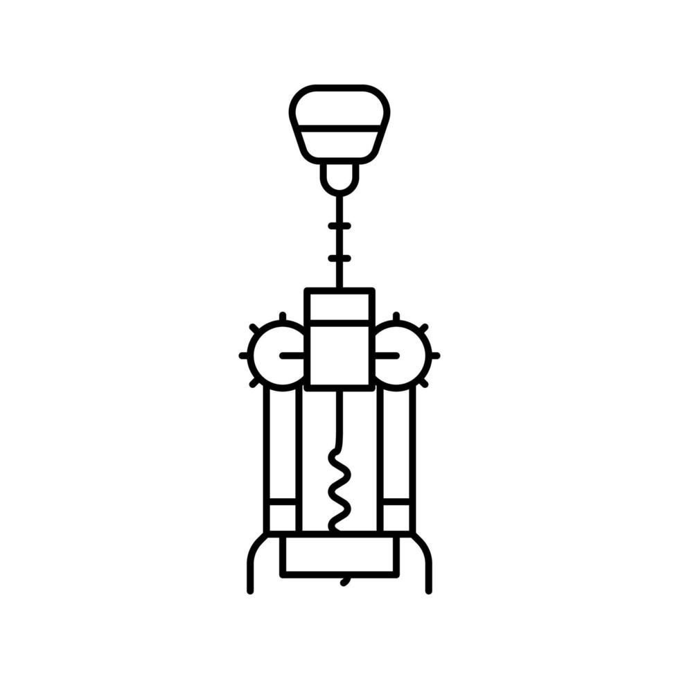 corkscrew hand wine line icon vector illustration