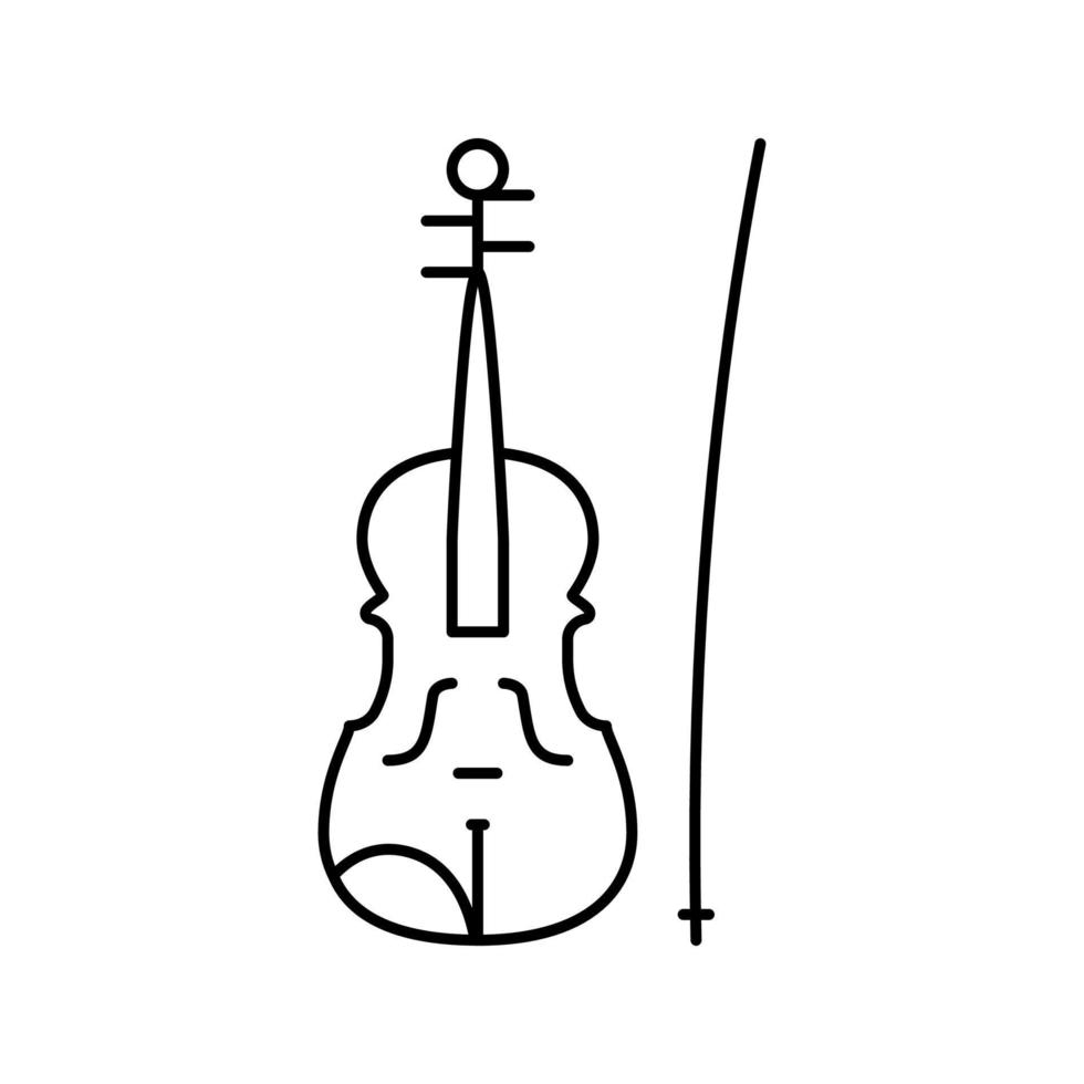 violín música instrumento línea icono vector ilustración