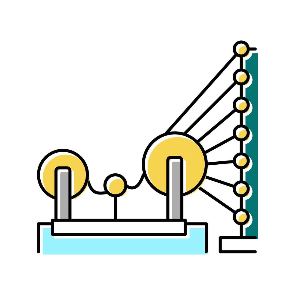 weaving and warping cotton machine color icon vector illustration