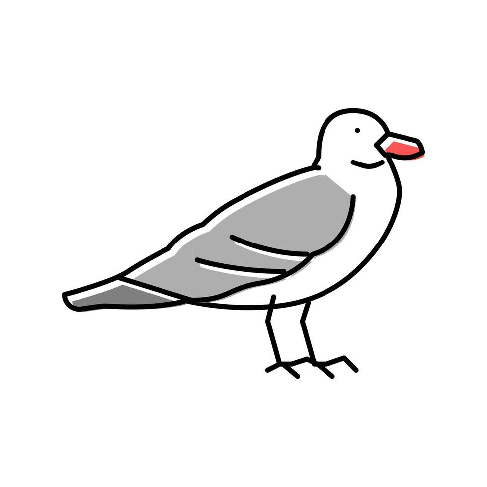 gaviota pájaro color icono vector ilustración