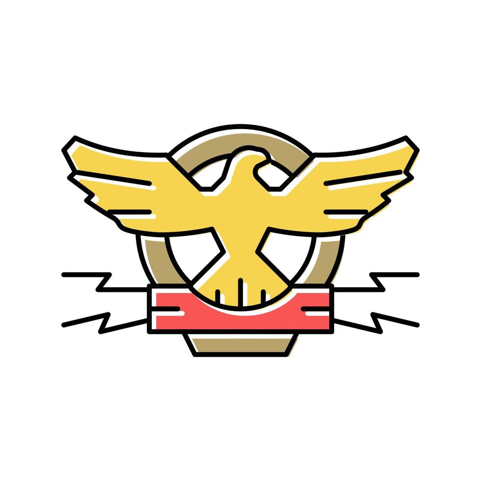 coat of arms with eagle color icon vector illustration
