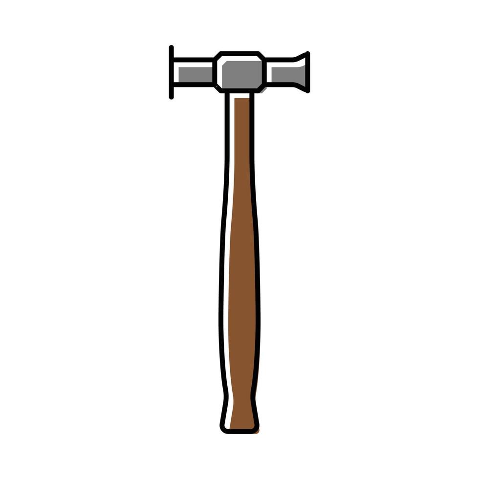 Ilustración de vector de icono de color de herramienta de martillo de aplanado