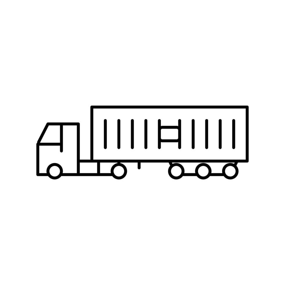 ground freight truck delivery service line icon vector illustration