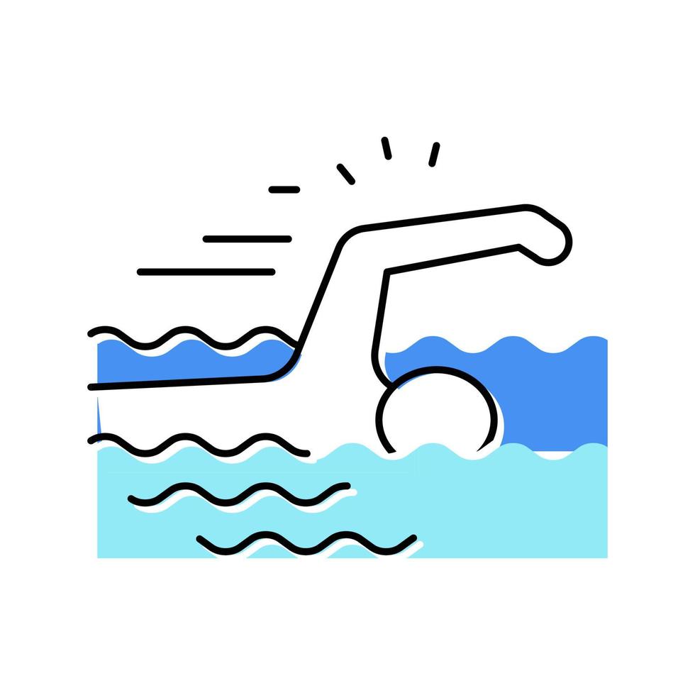 swimming sport color icon vector illustration