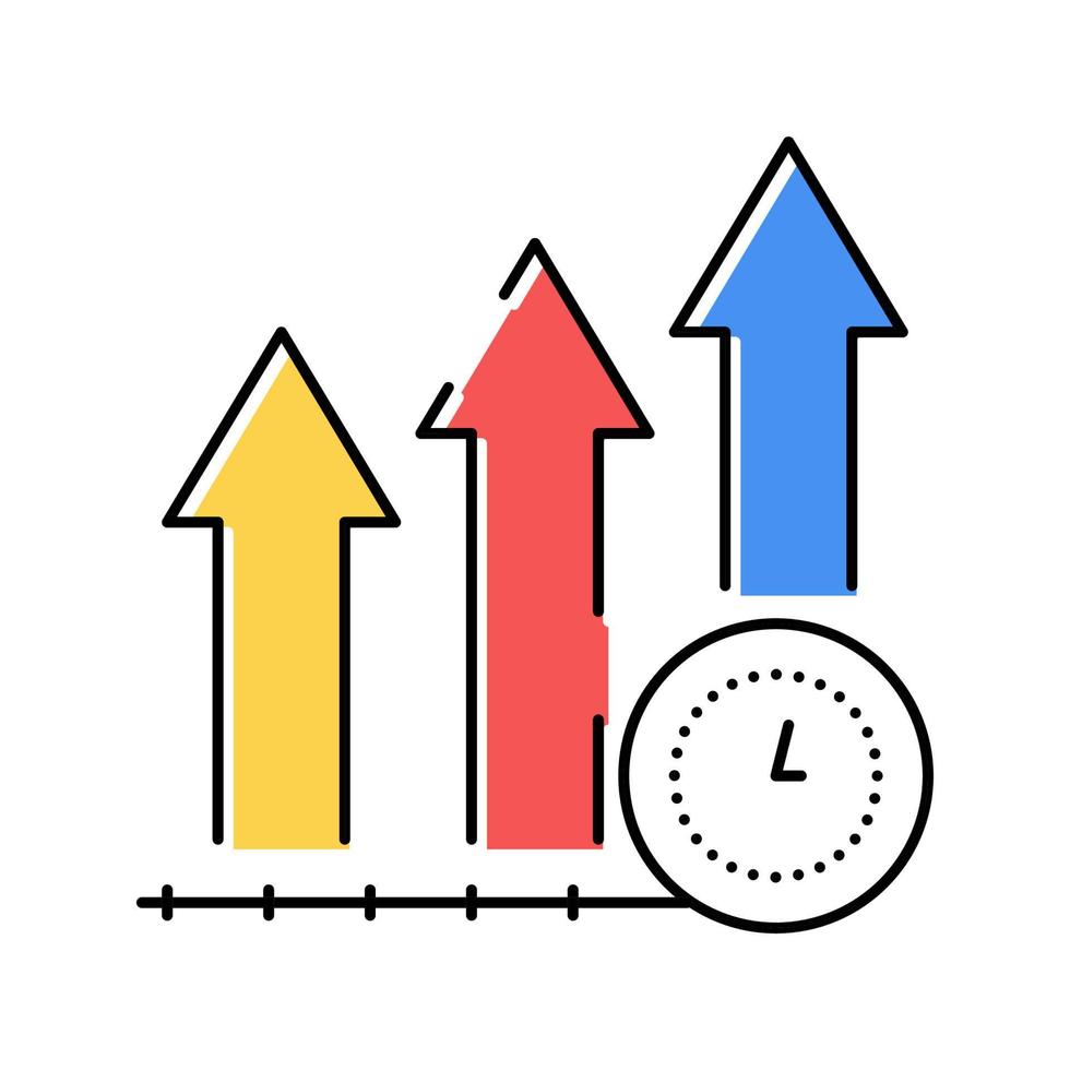 growth productivity color icon vector illustration sign