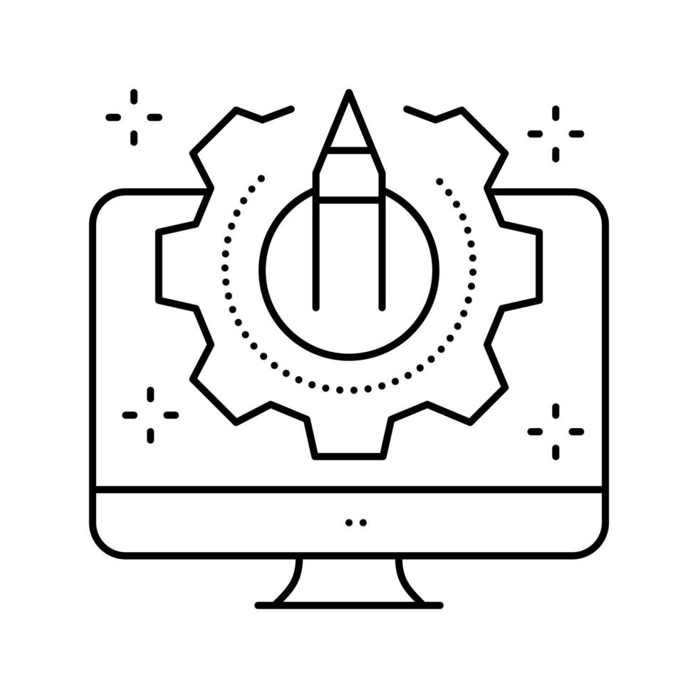 creativity process ugc line icon vector illustration