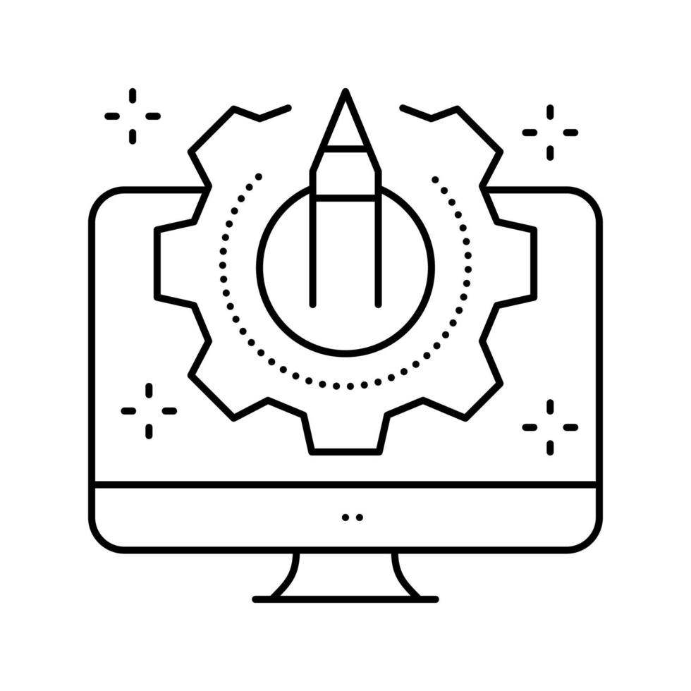 creativity process ugc line icon vector illustration