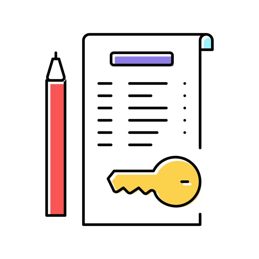 turnkey work agreement color icon vector illustration