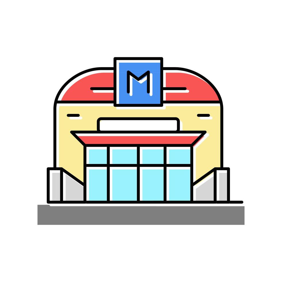ilustración de vector de icono de color de estación de metro