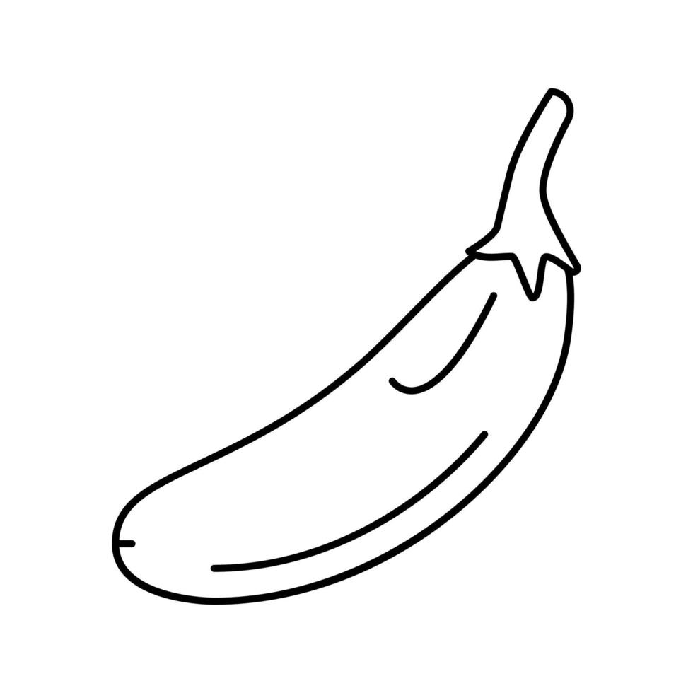 ilustración de vector de icono de línea blanca de berenjena