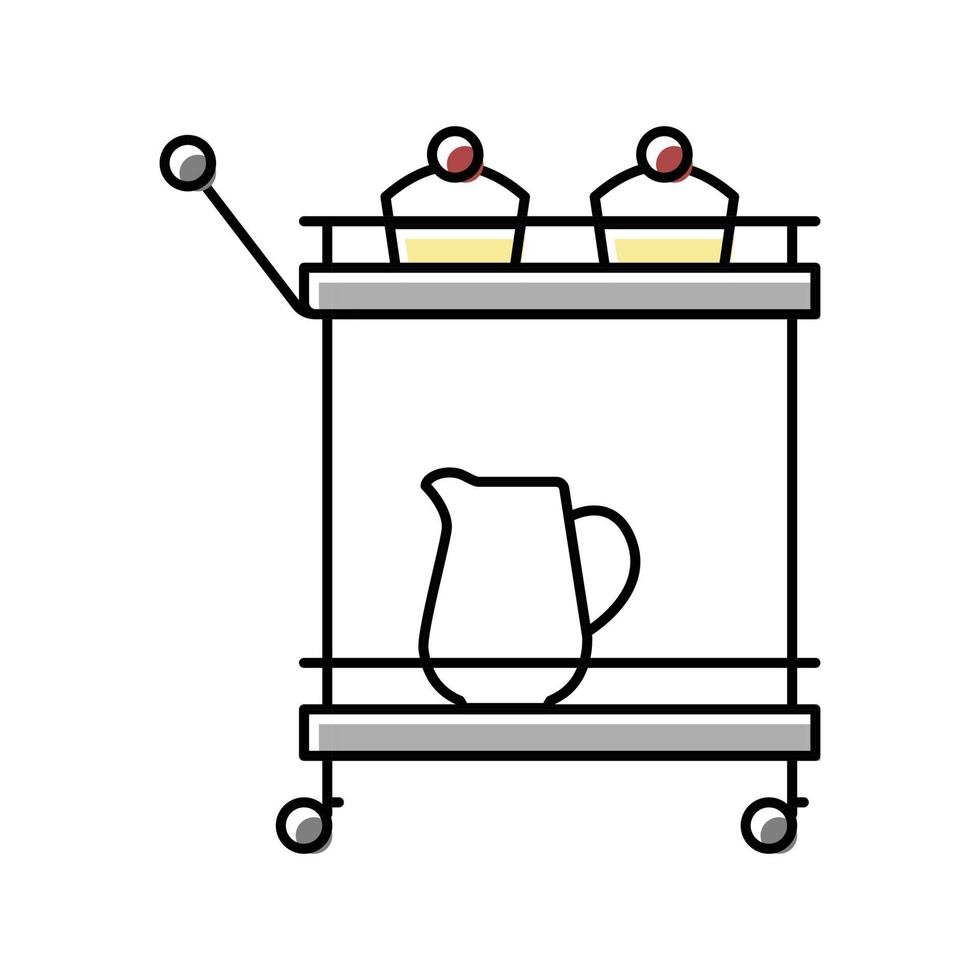 trolley bar cart color icon vector illustration