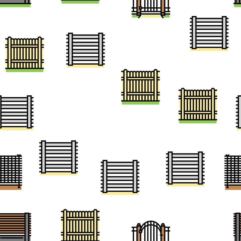 Fence And Gate Exterior Security vector seamless pattern
