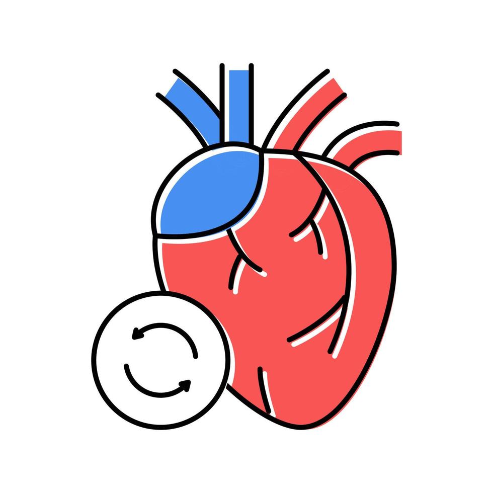 ilustración de vector de icono de color de trasplante de corazón