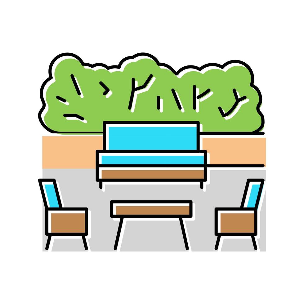 garden outdoor furniture color icon vector illustration