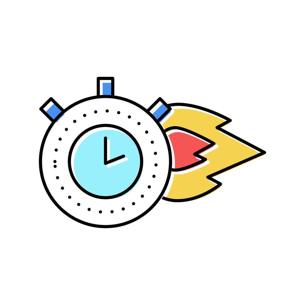 burning time stopwatch color icon vector illustration