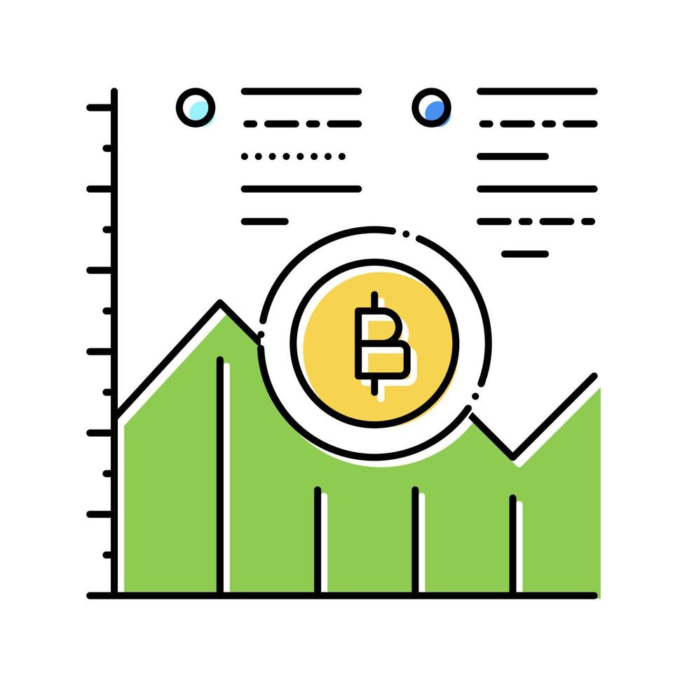 crecimiento bitcoin tasa ico color icono vector ilustración