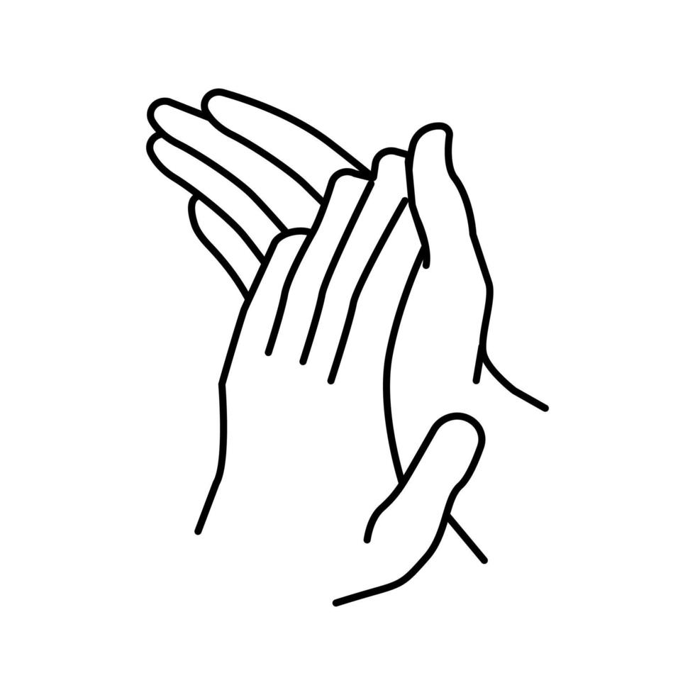 clap applause line icon vector illustration