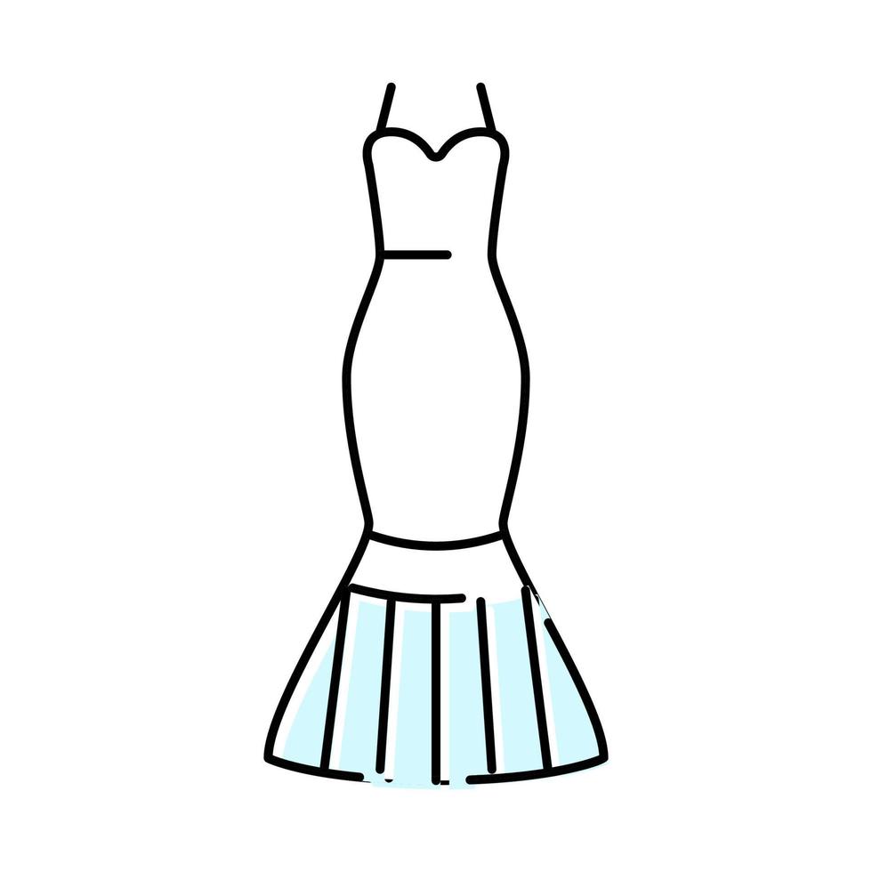 exaggerated drop bride dress color icon vector illustration
