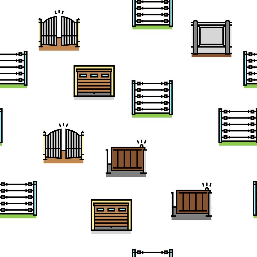 Fence And Gate Exterior Security vector seamless pattern