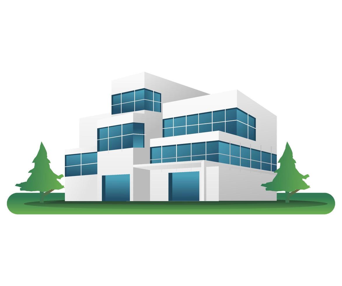 Isometric flat 3d concept illustration of business office building vector
