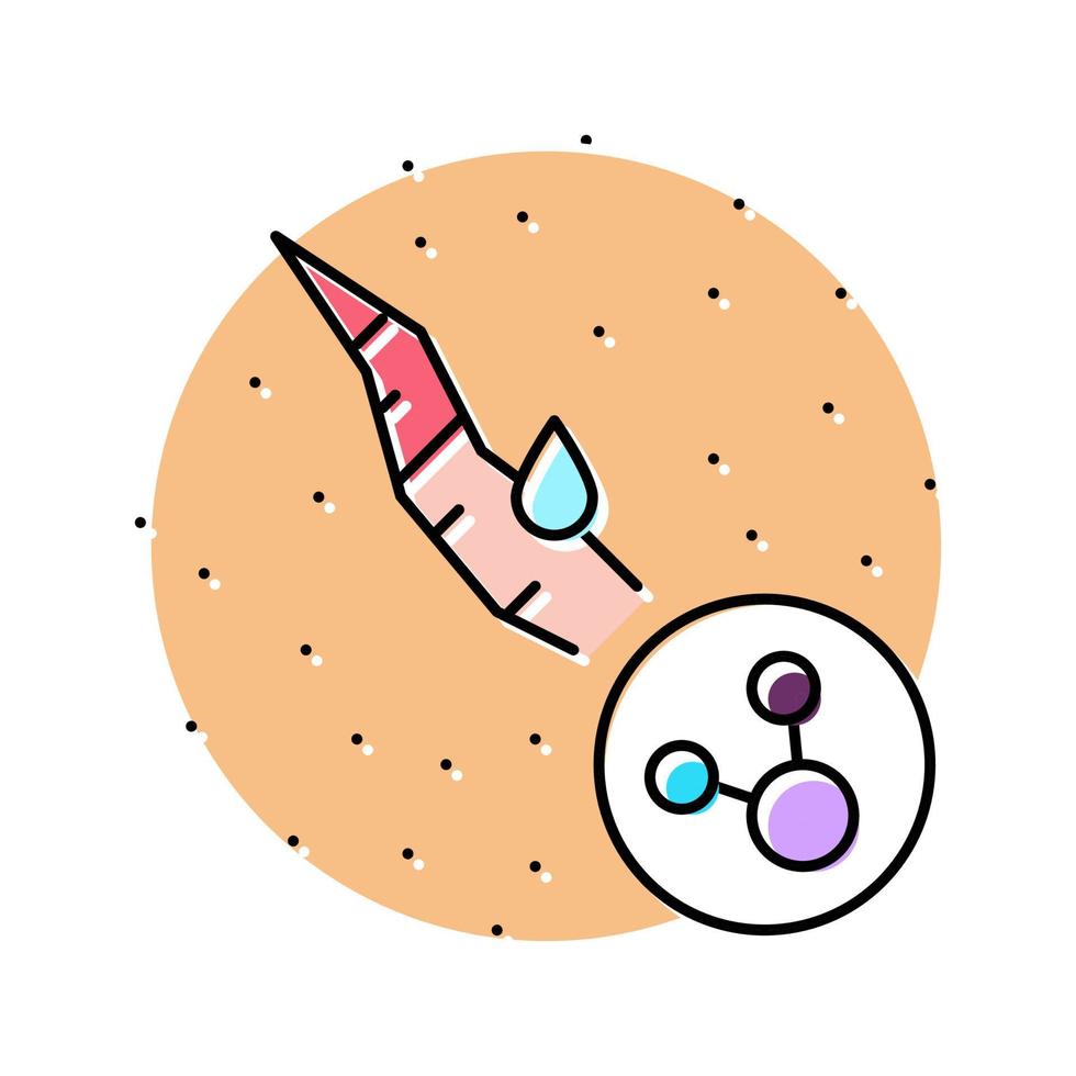 ilustración de vector de icono de color de tratamiento de cicatriz de exfoliación química