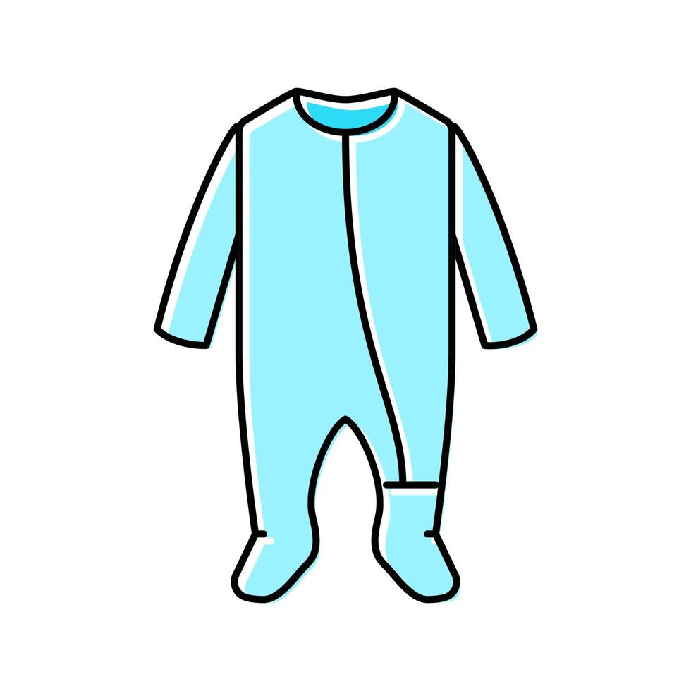 footie sleeper baby cloth color icon vector illustration