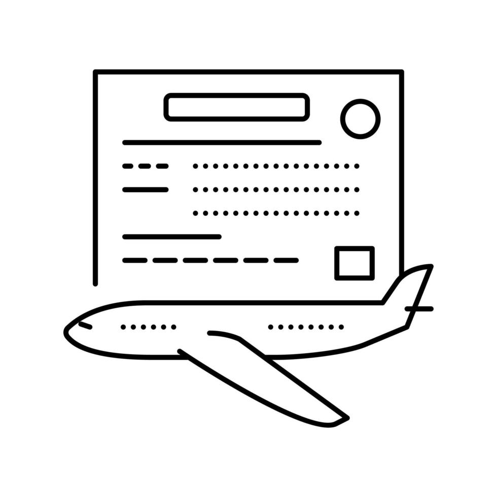 study time flight school line icon vector illustration