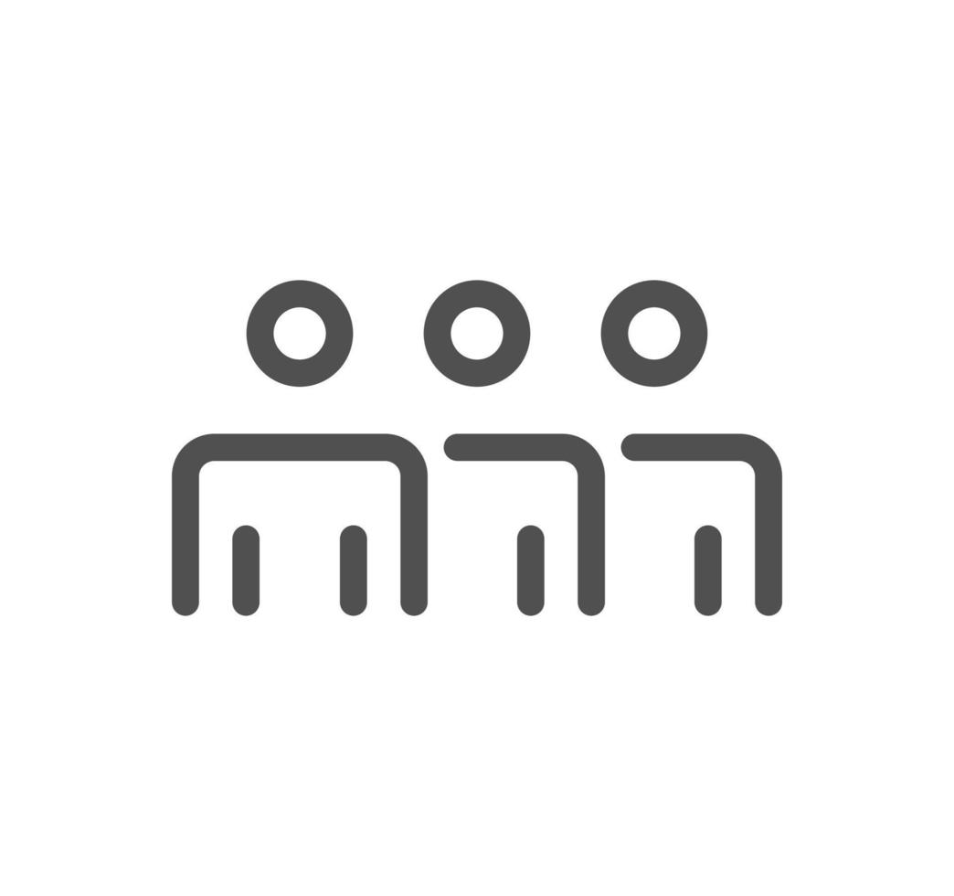 Teamwork and business management icon outline and linear vector. vector