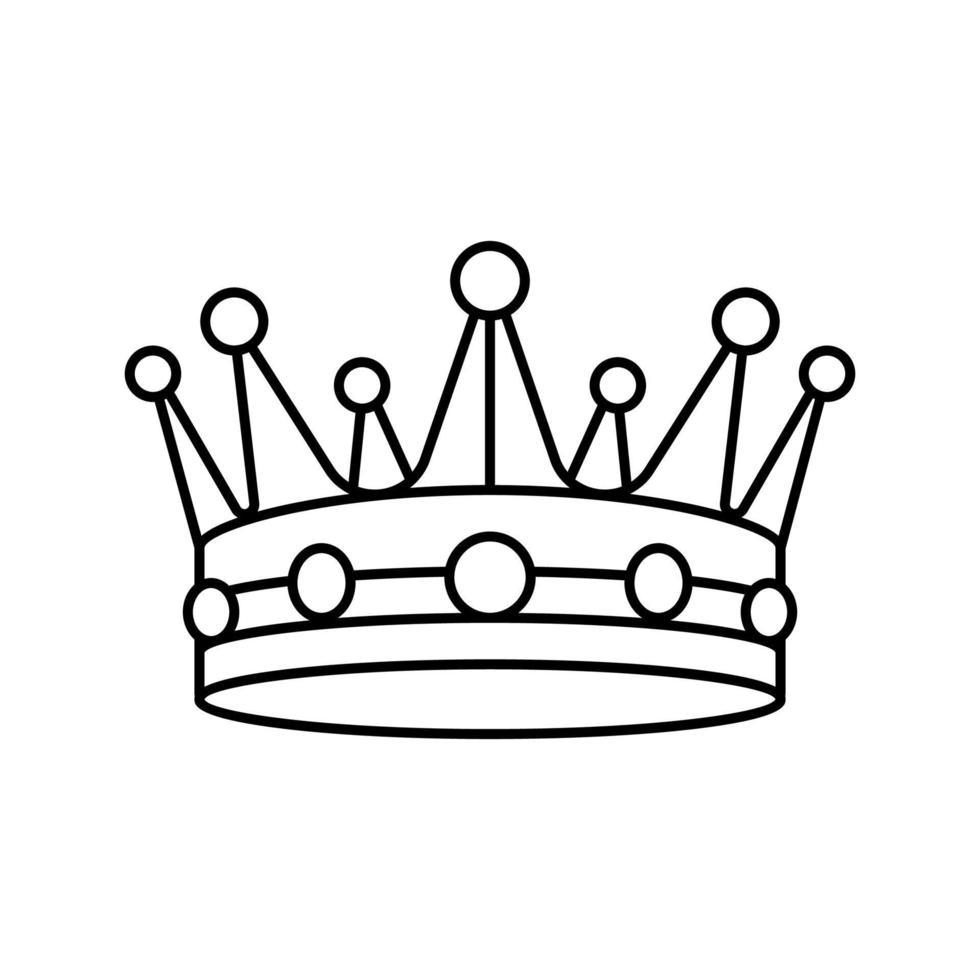 crown treasure line icon vector illustration