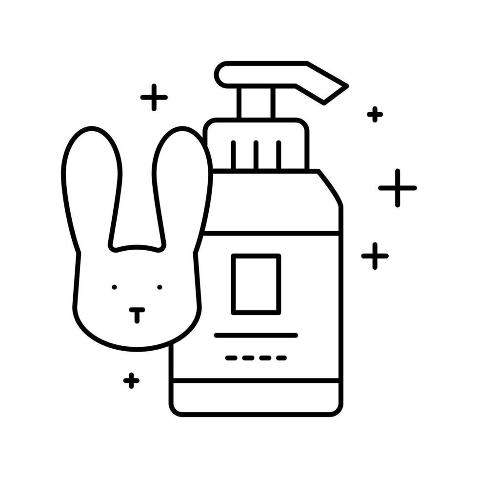 soap testing on rabbits line icon vector illustration