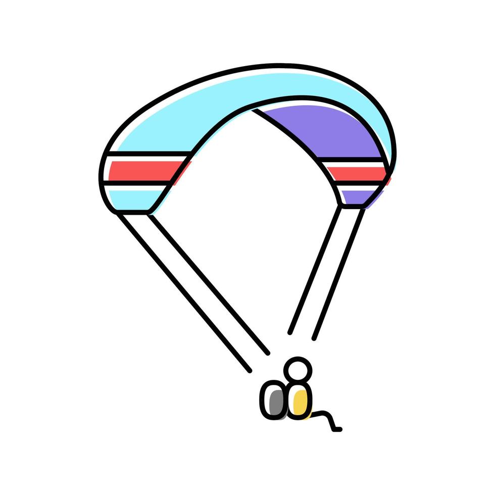 parapente deporte extremo color icono vector ilustración