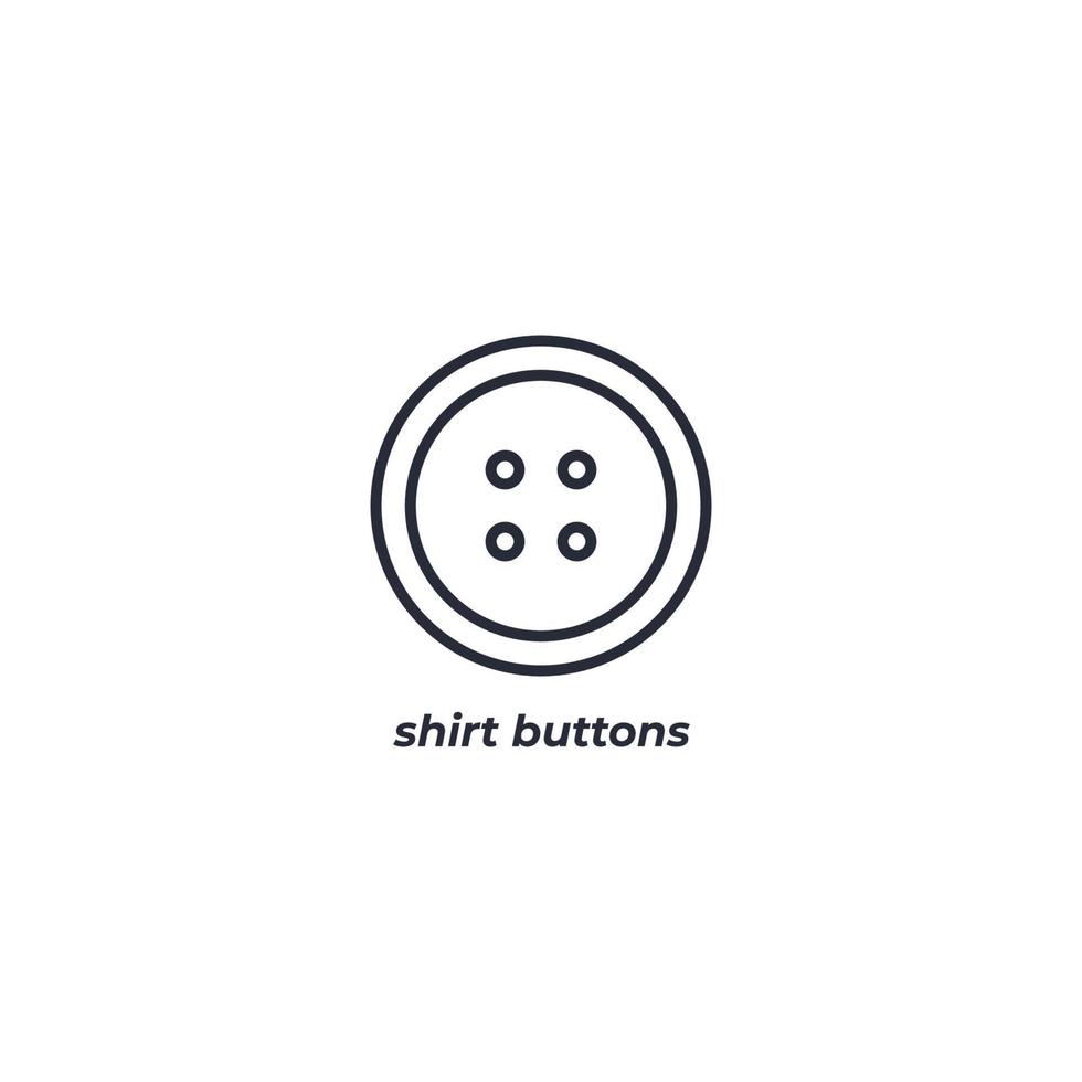 Vector sign shirt buttons symbol is isolated on a white background. icon color editable.