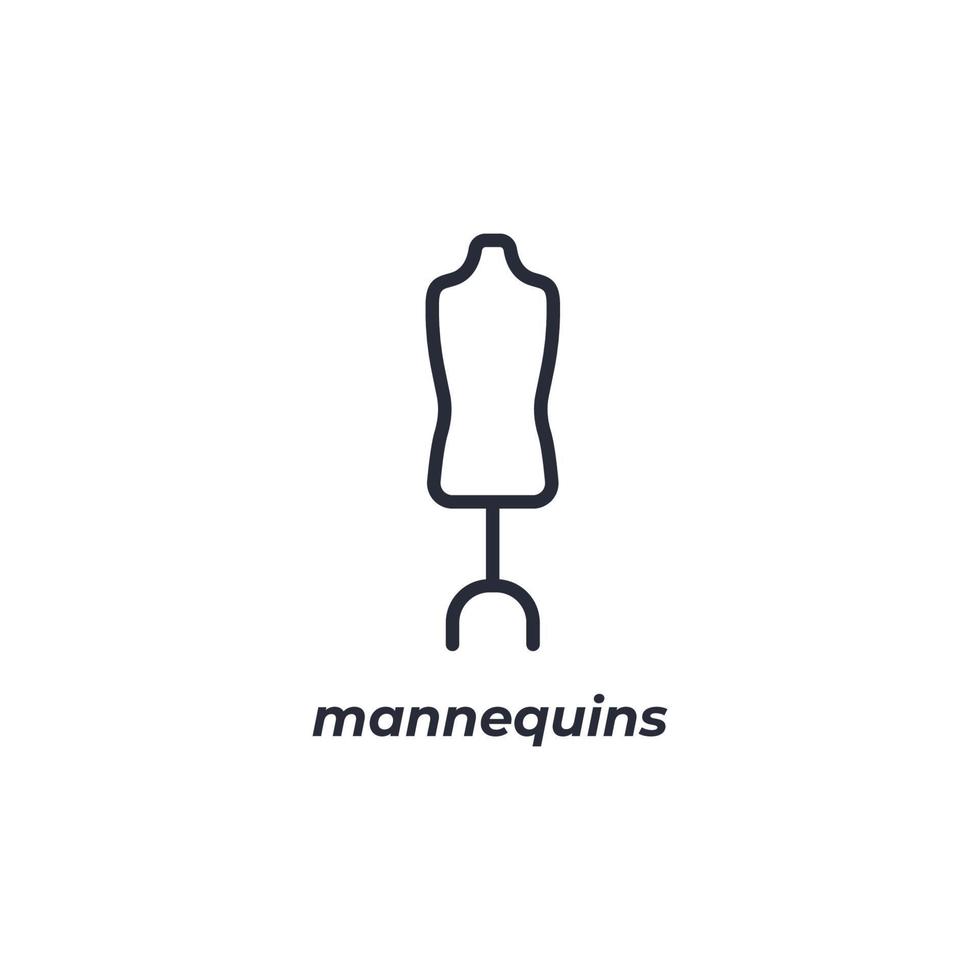 Vector sign mannequins symbol is isolated on a white background. icon color editable.