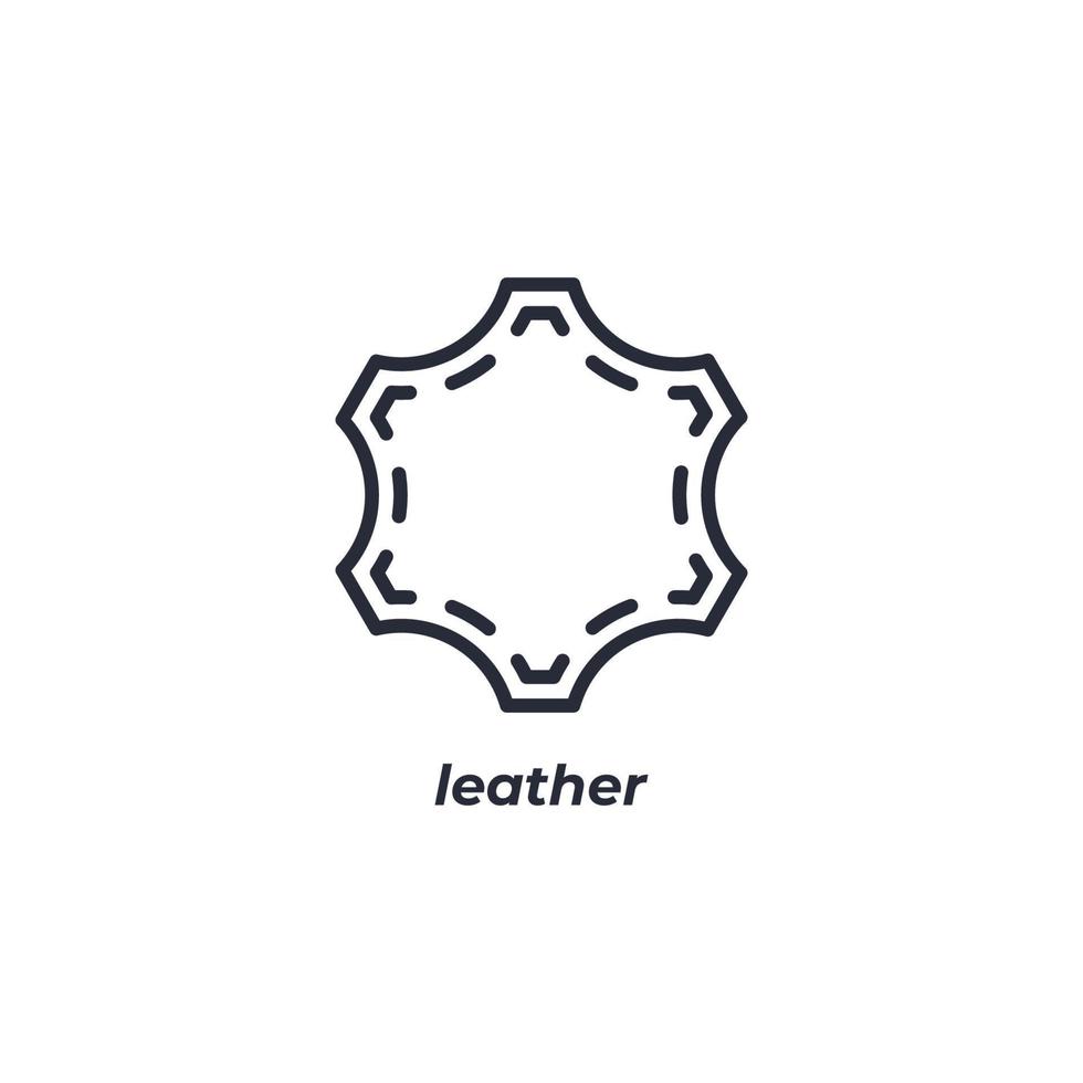 Vector sign leather symbol is isolated on a white background. icon color editable.