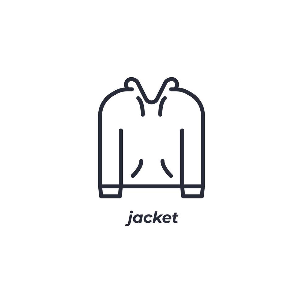 Vector sign jacket symbol is isolated on a white background. icon color editable.