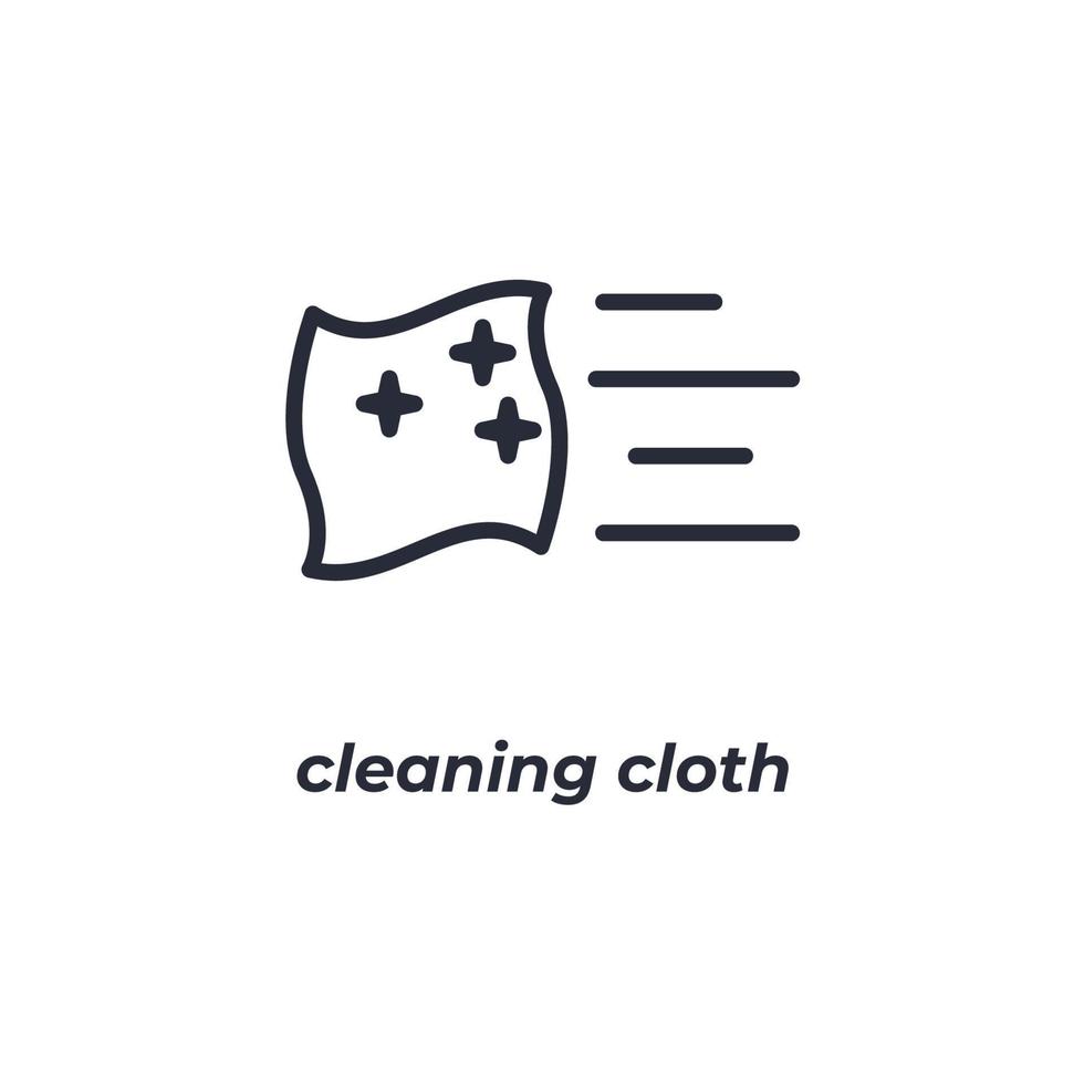 el símbolo del paño de limpieza de signos vectoriales está aislado en un fondo blanco. color de icono editable. vector