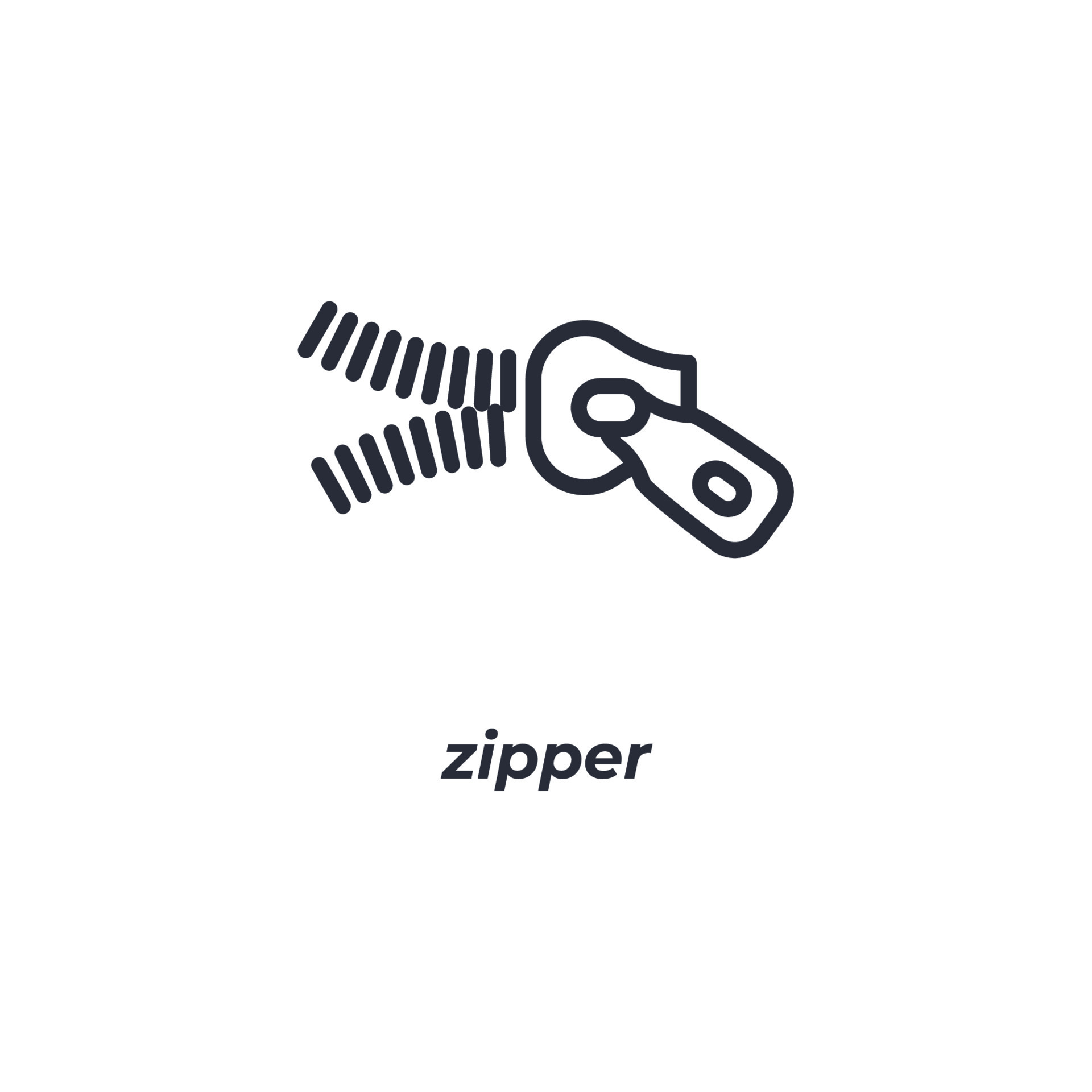 Vector sign zipper symbol is isolated on a white background. icon color