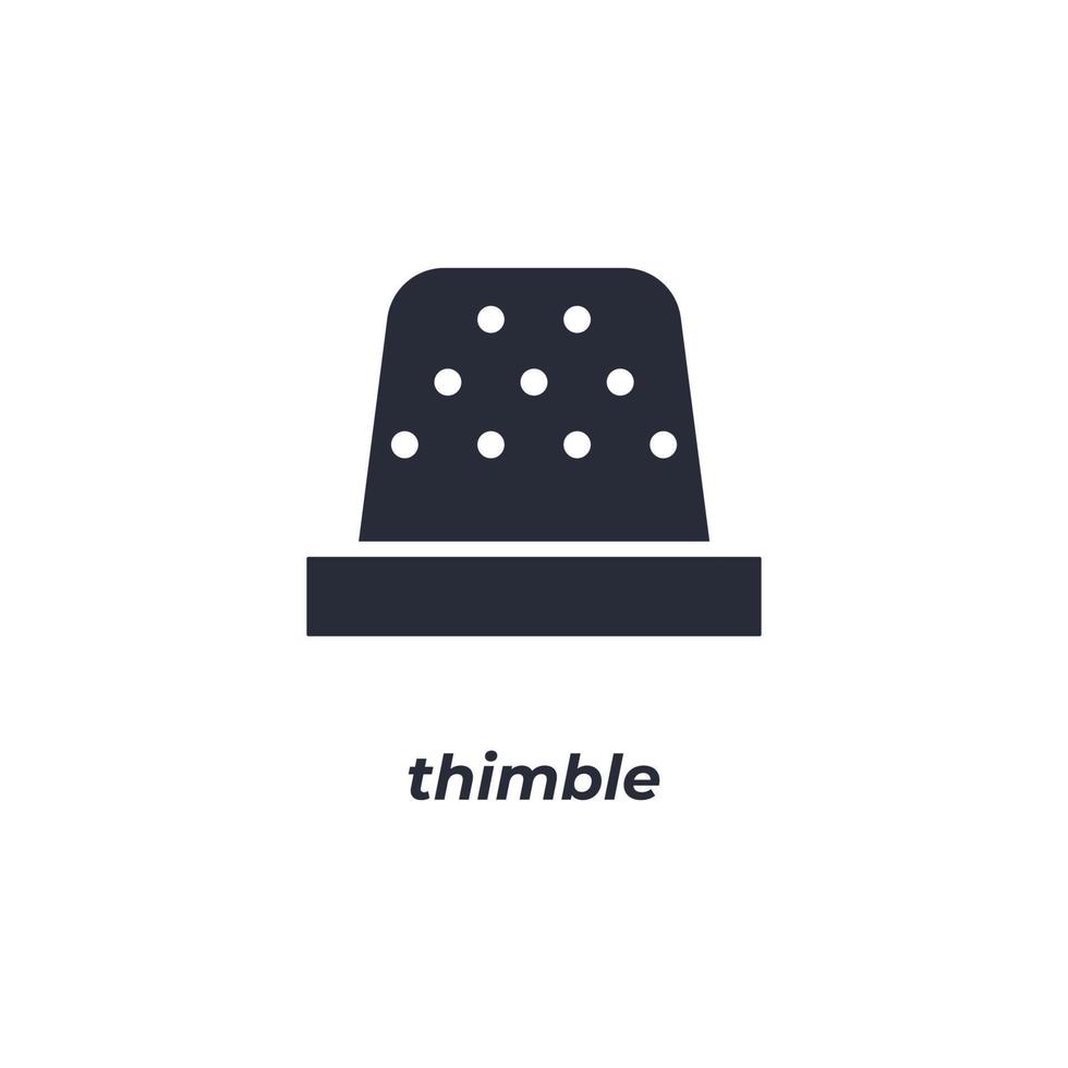 Vector sign thimble symbol is isolated on a white background. icon color editable.
