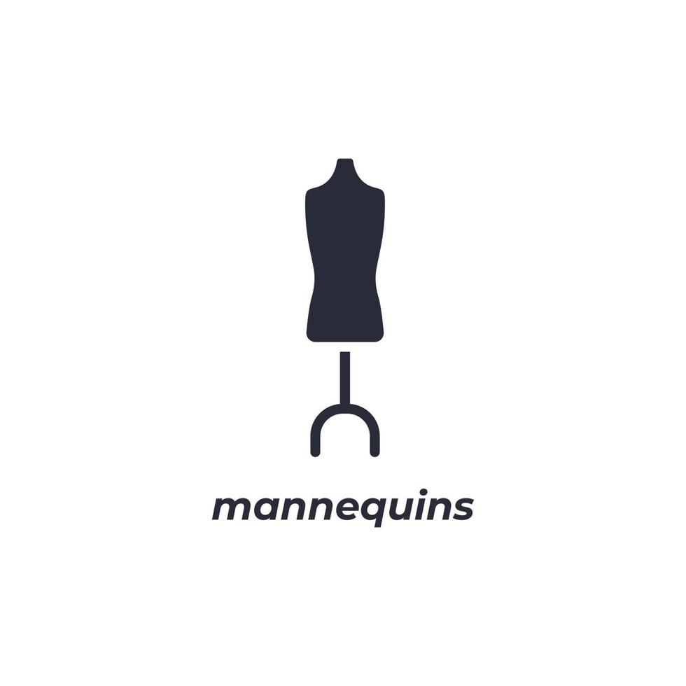 Vector sign mannequins symbol is isolated on a white background. icon color editable.