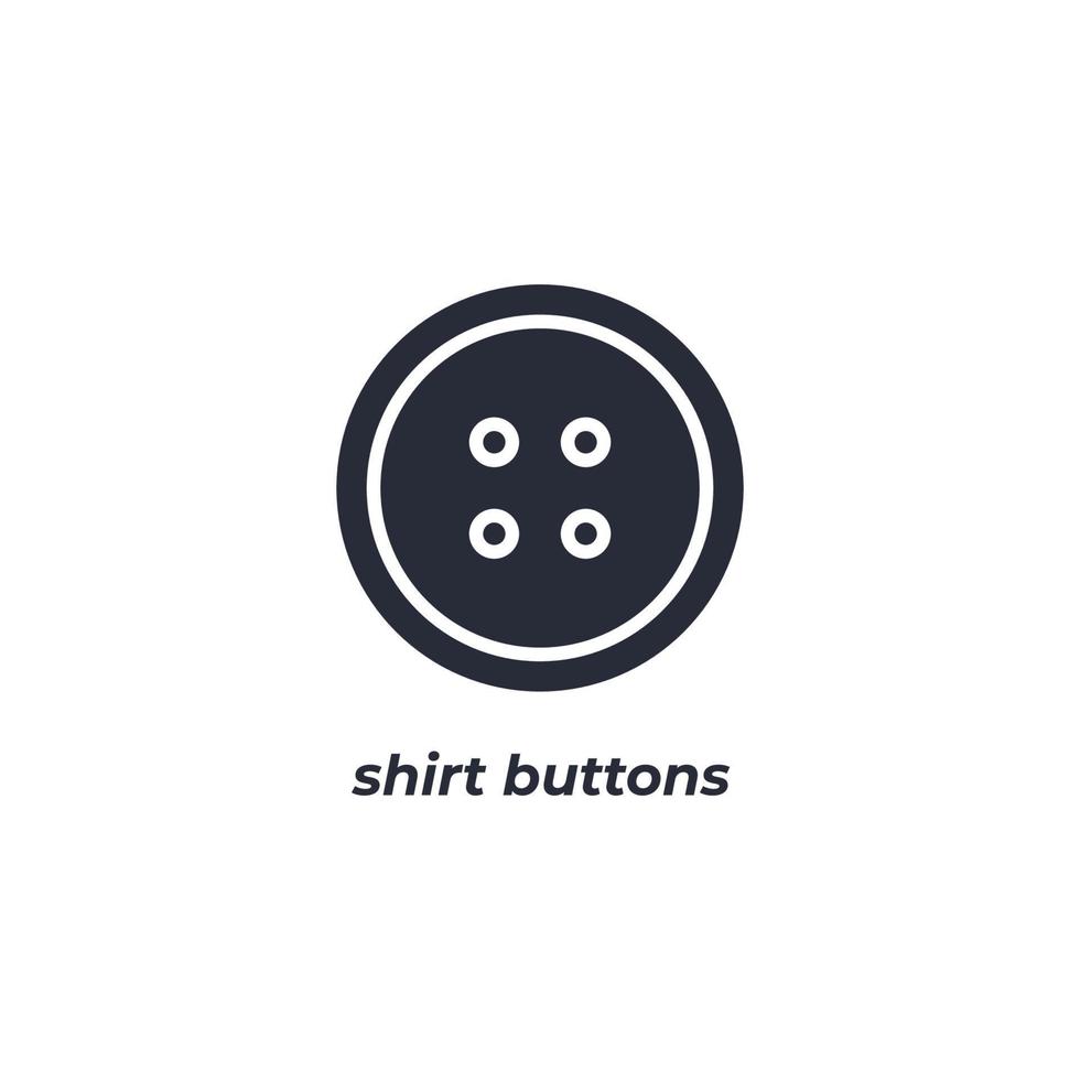 Vector sign shirt buttons symbol is isolated on a white background. icon color editable.